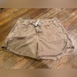 AE American Eagle Women Khaki Brown Distressed Shorts